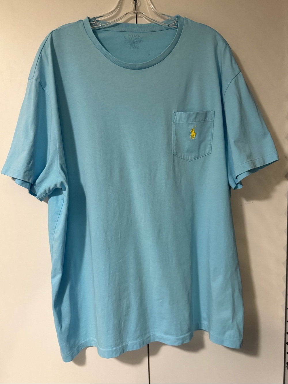 Polo by Ralph Lauren Light Blue Pocket Tee with Yellow Pony